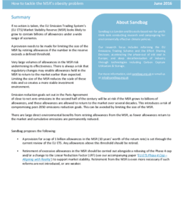 Stabilising the Market Stability Reserve
