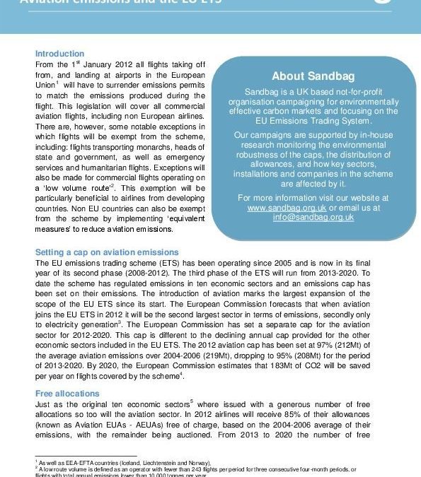 Aviation emissions and the EU ETS